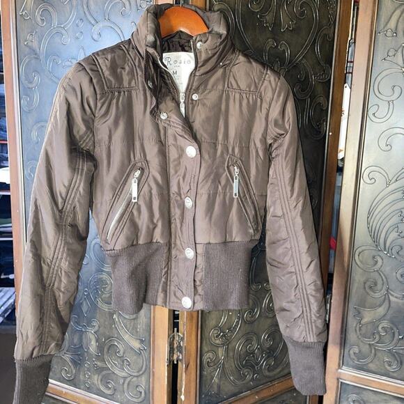 Rosio Brown 100% Polyester Fitted Women's Jacket / Coat Size M Made in USA - Picture 1 of 4